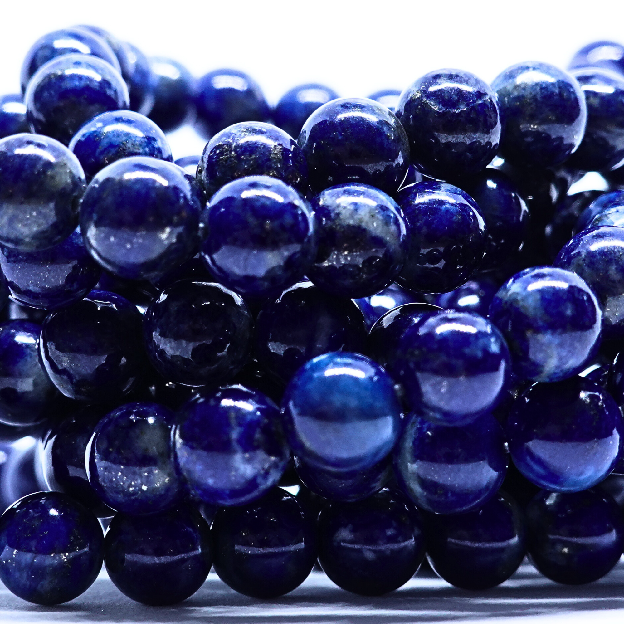 Lapis Lazuli - Rang de perles rondes sur fil en 6 ou 8 mm - Grade AA