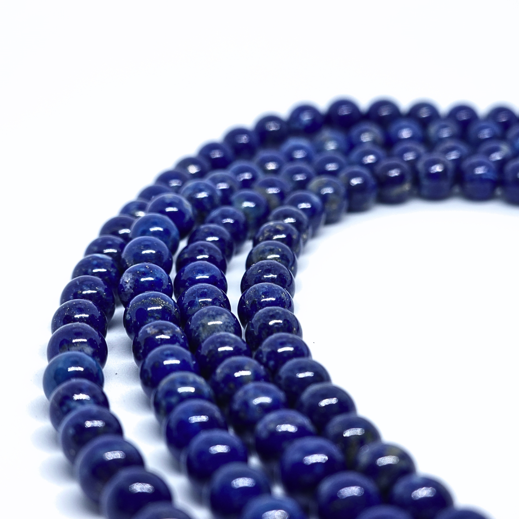 Lapis Lazuli - Rang de perles rondes sur fil en 6 ou 8 mm - Grade AA