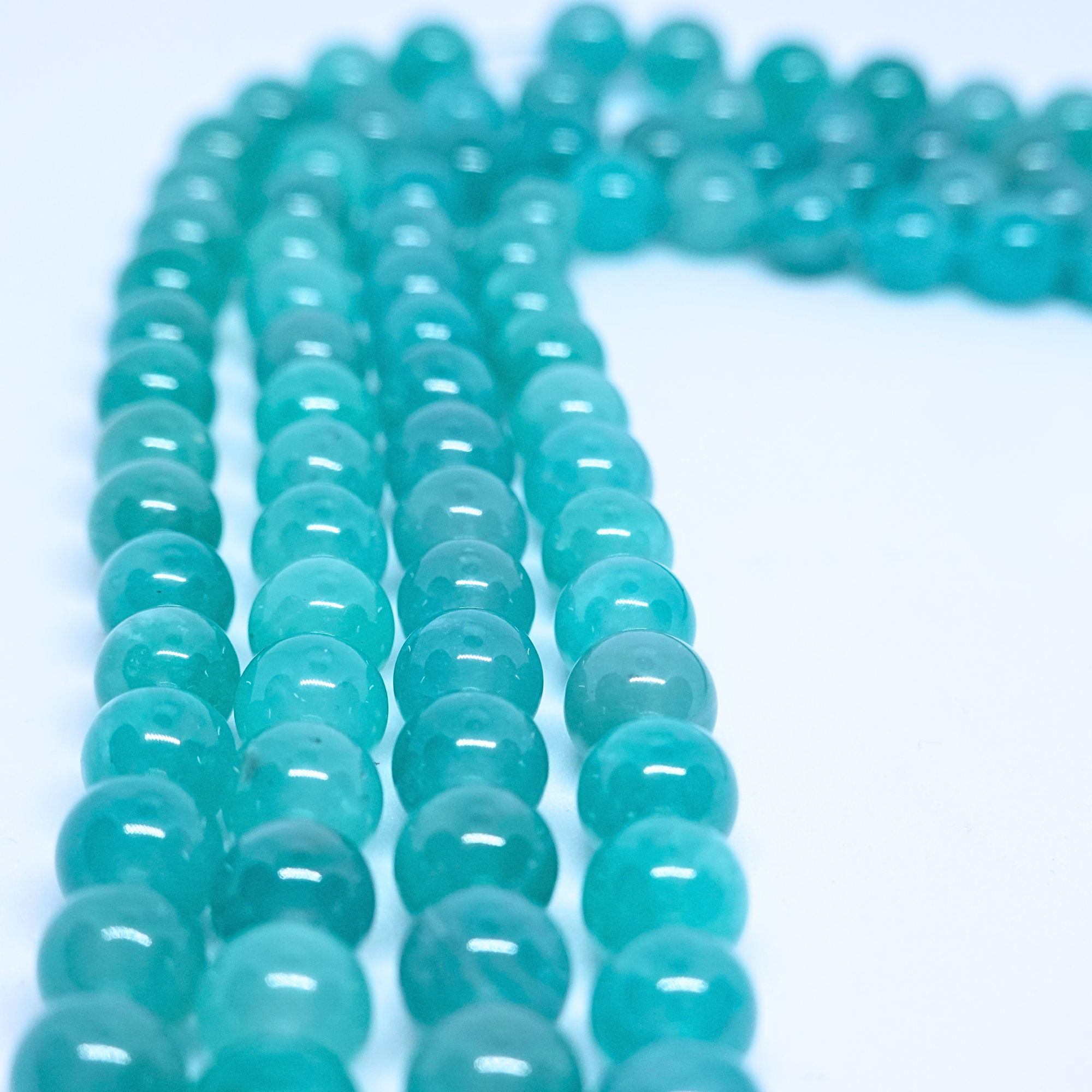 Amazonite Ice - Rang de perles rondes sur fil en 6 ou 8 mm - Grade A