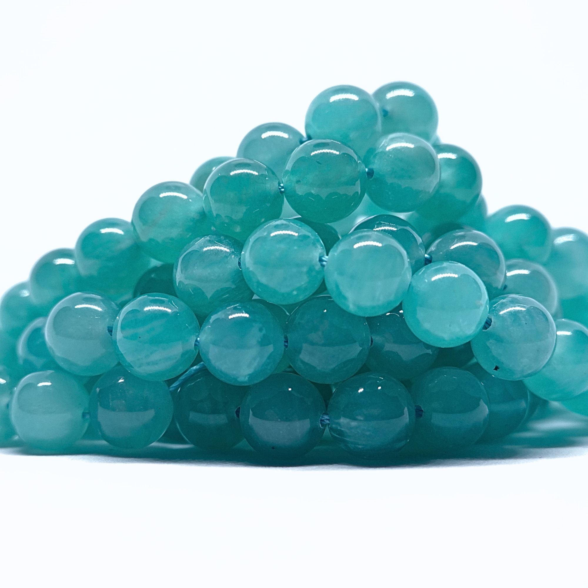 Amazonite Ice - Rang de perles rondes sur fil en 6 ou 8 mm - Grade A