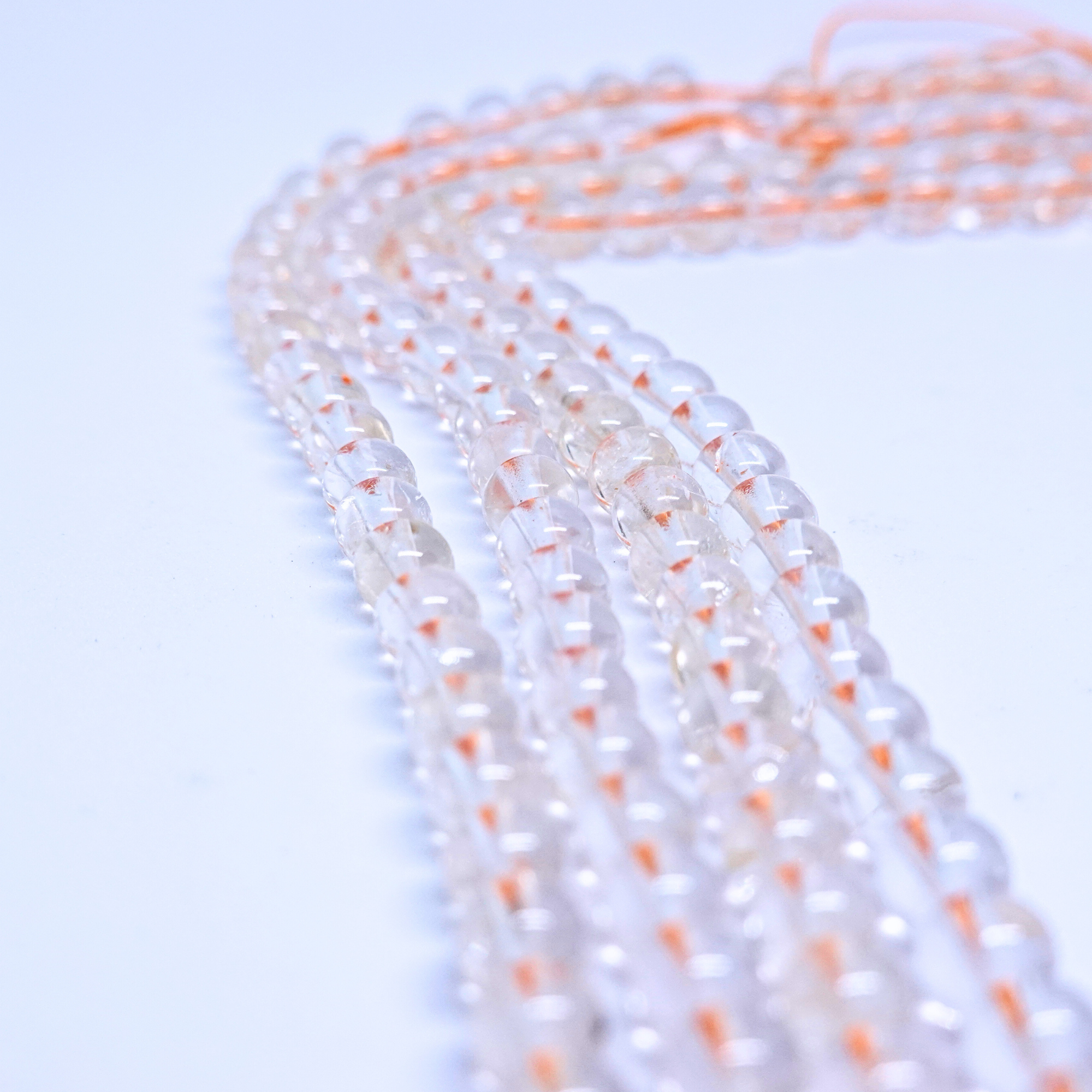 Citrine Naturelle - Rang de perles rondes sur fil en 6 mm - Grade AA