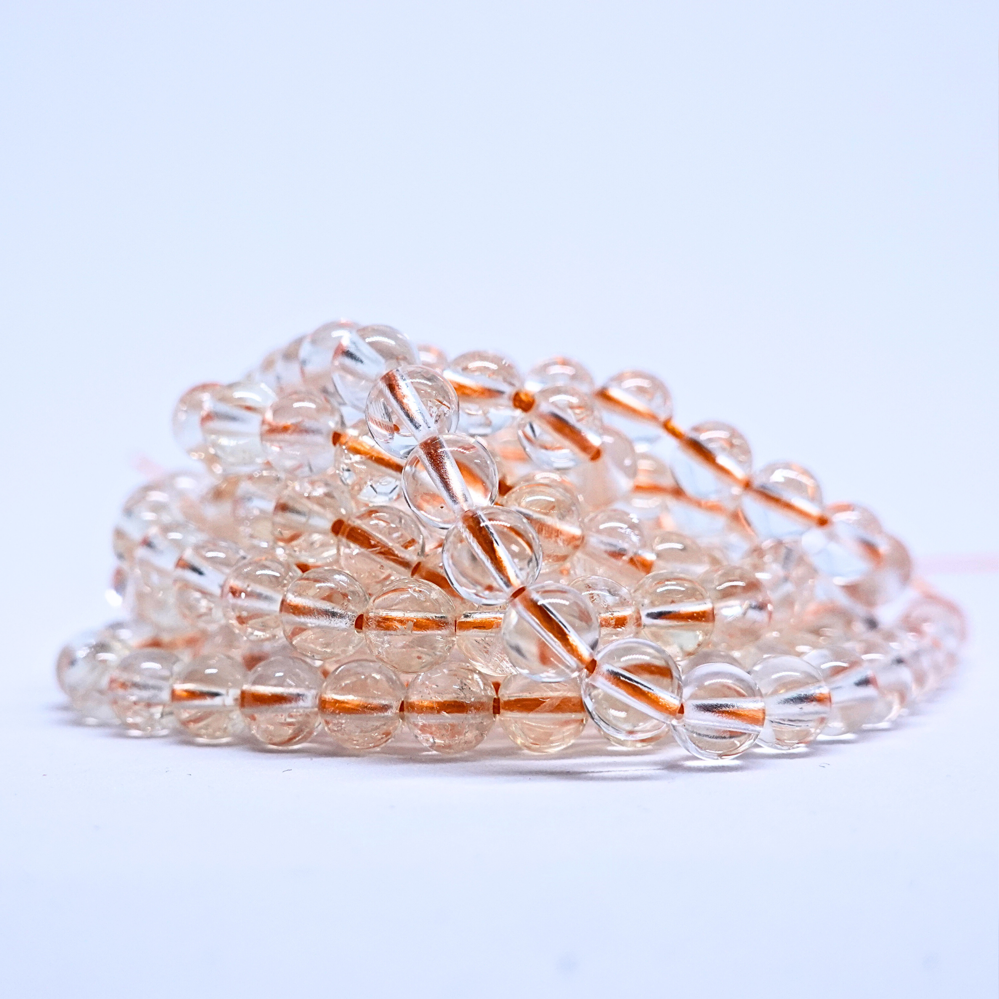 Citrine Naturelle - Rang de perles rondes sur fil en 6 mm - Grade AA