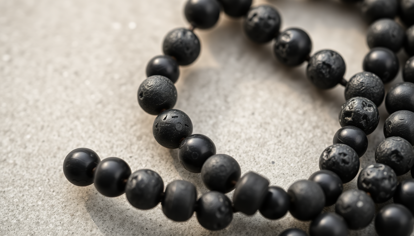 Pourquoi utiliser la Pierre de Lave - Rang de perles rondes sur fil en 6 ou 8 mm - Grade A dans la création de bracelets en pierres naturelles ?