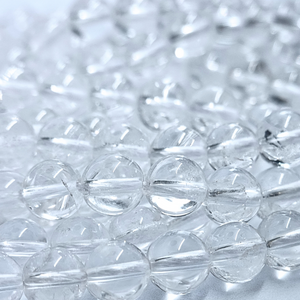 Cristal de Roche - Rang de perles rondes sur fil en 6 ou 8 mm - Grade A