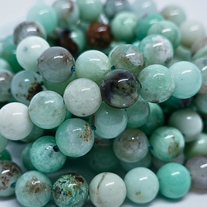 Chrysoprase - Rang de perles rondes sur fil en 6 ou 8 mm - Grade Regular