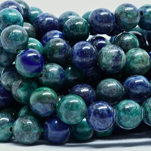 Chrysocolle - Rang de perles rondes sur fil en 6 ou 8 mm - Grade AA - Etats-Unis
