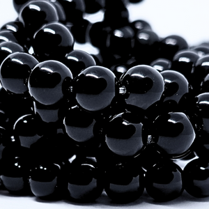 Obsidienne - Rang de perles rondes sur fil en 6 ou 8 mm - Grade A