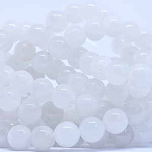 Aventurine Blanche - Rang de perles rondes sur fil en 6 ou 8 mm - Grade Regular